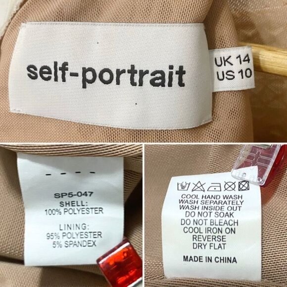 Self Portrait Patchwork Lace Mini Dress, White with  Nude,  Size 10‎ - Picture 4 of 16